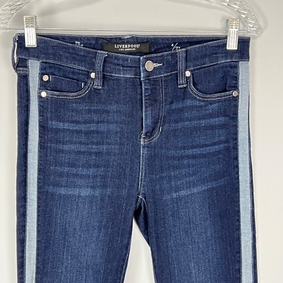 Liverpool Abby Side Stripe Crop Skinny Jeans Fremont LM7110f80 size 4 27 - Picture 6 of 16
